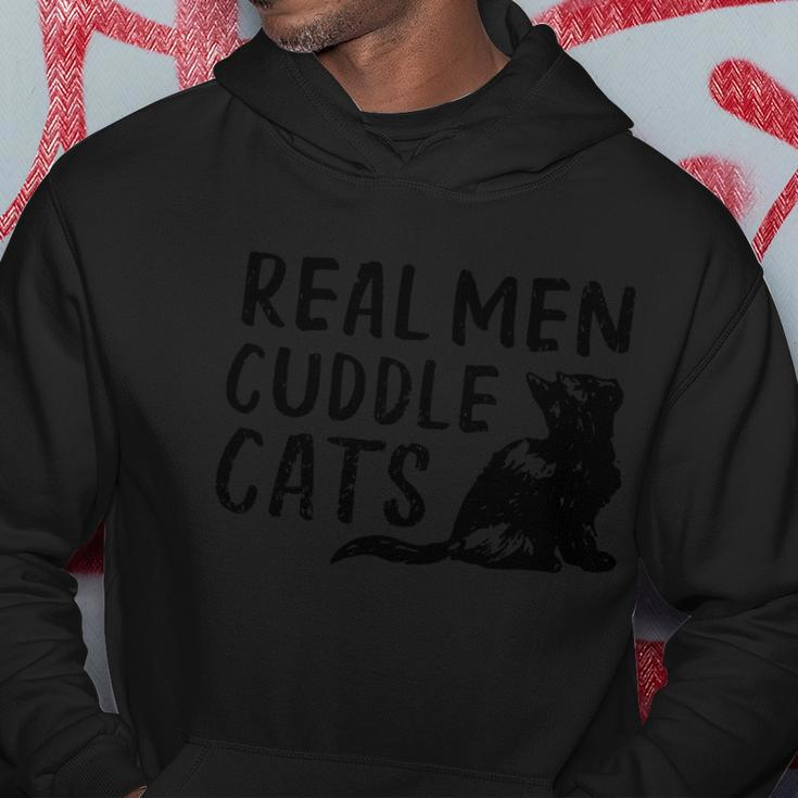 Real Men Cuddle Cats Black Cat Animals Cat Men Hoodie Personalized Gifts