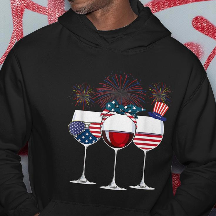 Red White And Blue Wine Glass 4Th Of July V2 Hoodie Unique Gifts