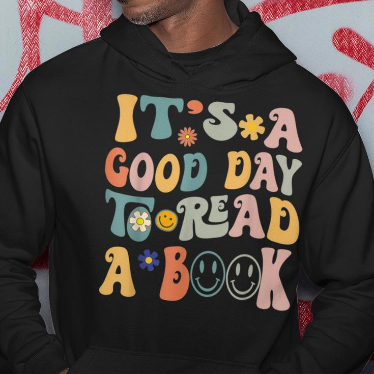 Retro Groovy National Read A Book Day Funny Book Lover Hoodie Personalized Gifts