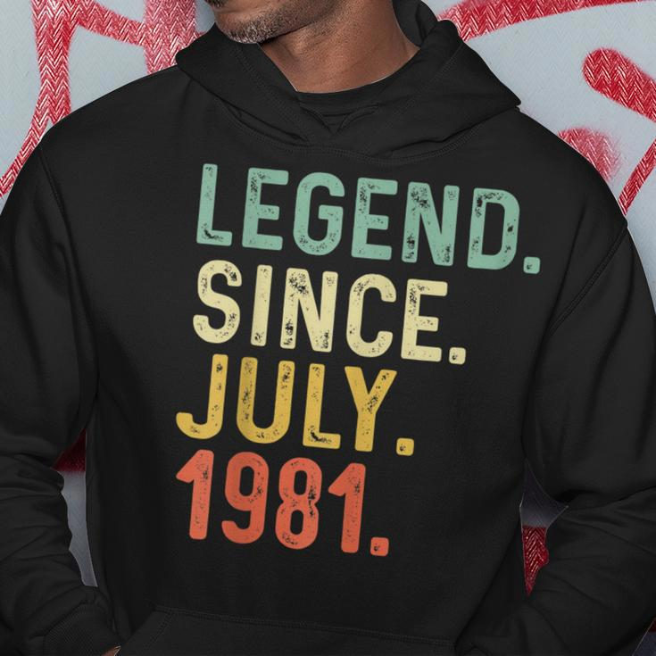 Retro Vintage Legend Epic Since July 1981 Birthday Hoodie Funny Gifts