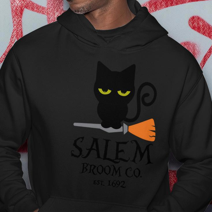 Salem Broom Co Est 1692 Cat Halloween Quote Hoodie Unique Gifts