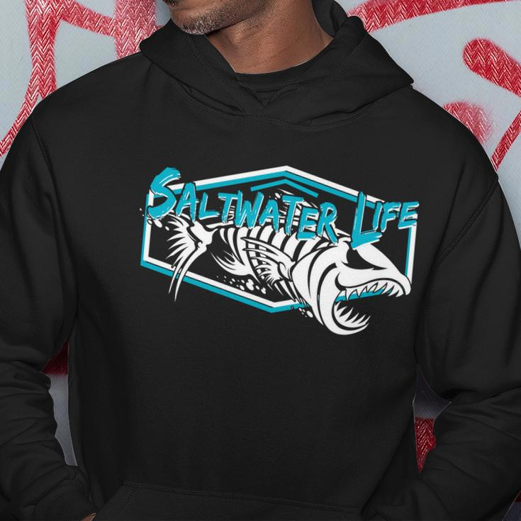 Saltwater Life Fishing Men's T-shirt Back Print - Monsterry