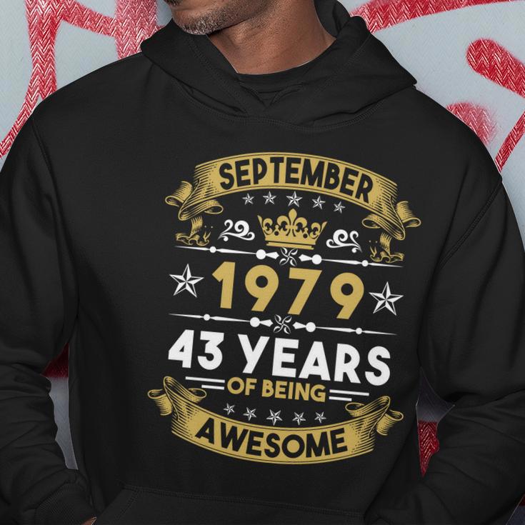 September 1979 43 Years Of Being Awesome Funny 43Rd Birthday Hoodie Unique Gifts