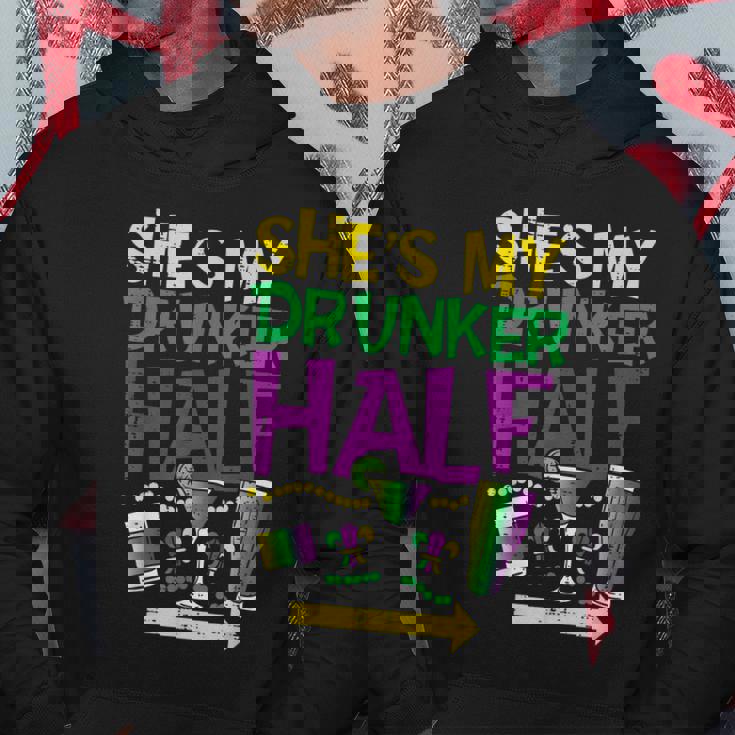Shes My Drunker Half Matching Couple Boyfriend Mardi Gras Men Hoodie Personalized Gifts