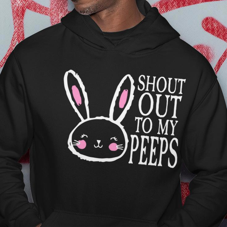 Shout Out To My Peeps Funny Easter Bunny Design Hoodie Unique Gifts