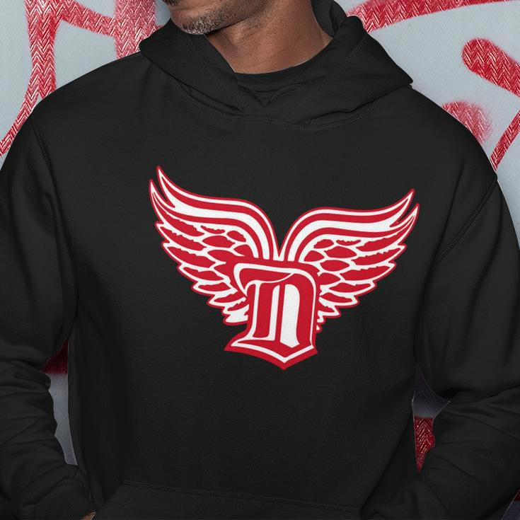 Sporty Detroit Fan Old English D With Wings Hoodie Personalized Gifts