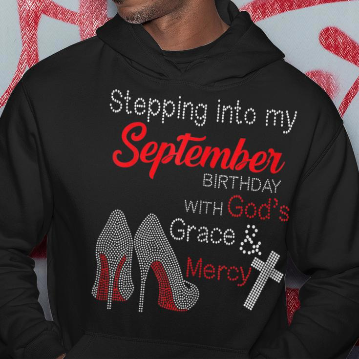 Stepping Into My September Birthday With Gods Grace & V2 Men Hoodie Personalized Gifts