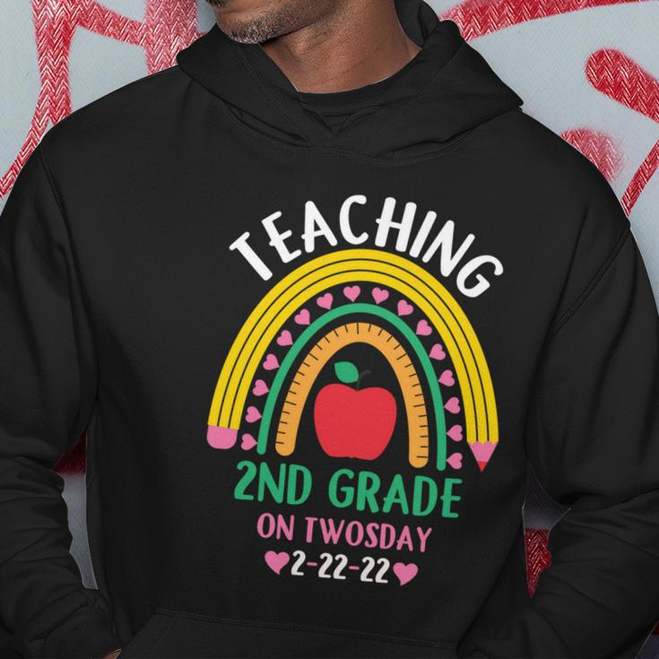 Teaching 2Nd Grade On Twosday 2Gift22gift22 Date Cute 2022 Teacher Gift Hoodie Unique Gifts