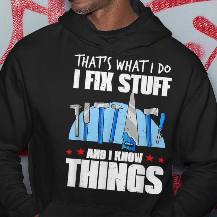 That´S What I Do I Fix Stuff And Retro I Know Things Hoodie Personalized Gifts