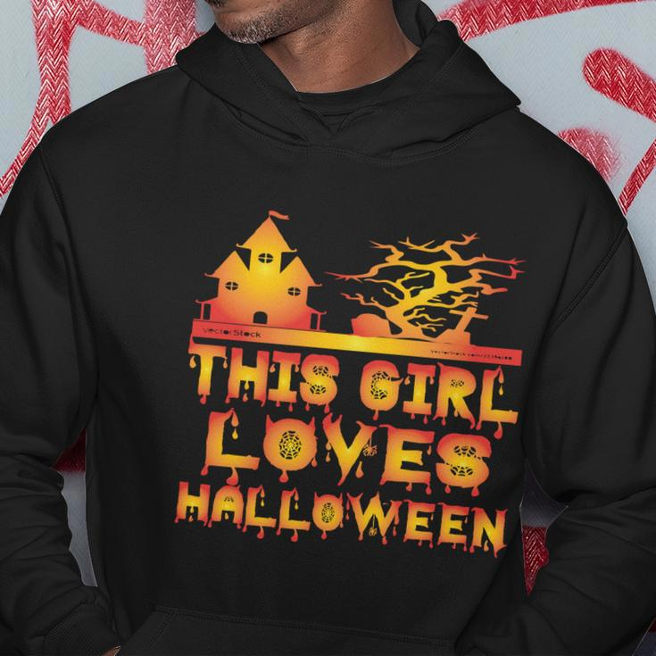 This Girl Loves Halloween Funny Hallloween Quote Hoodie Unique Gifts