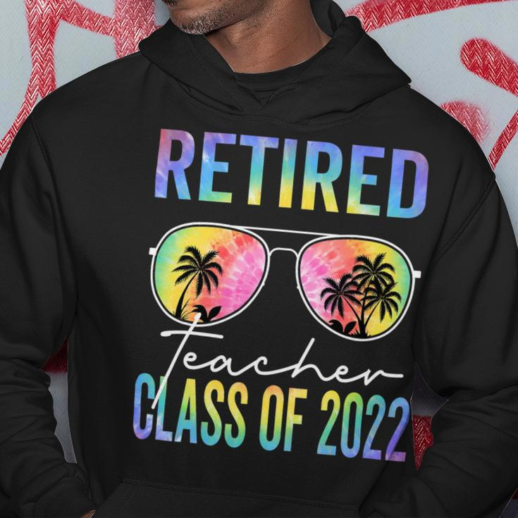 Tie Dye Retired Teacher Class Of 2022 Glasses Summer Teacher Hoodie Funny Gifts