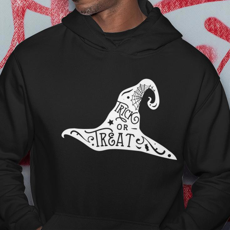Trick Or Treat Witch Hat Funny Halloween Quote Hoodie Unique Gifts