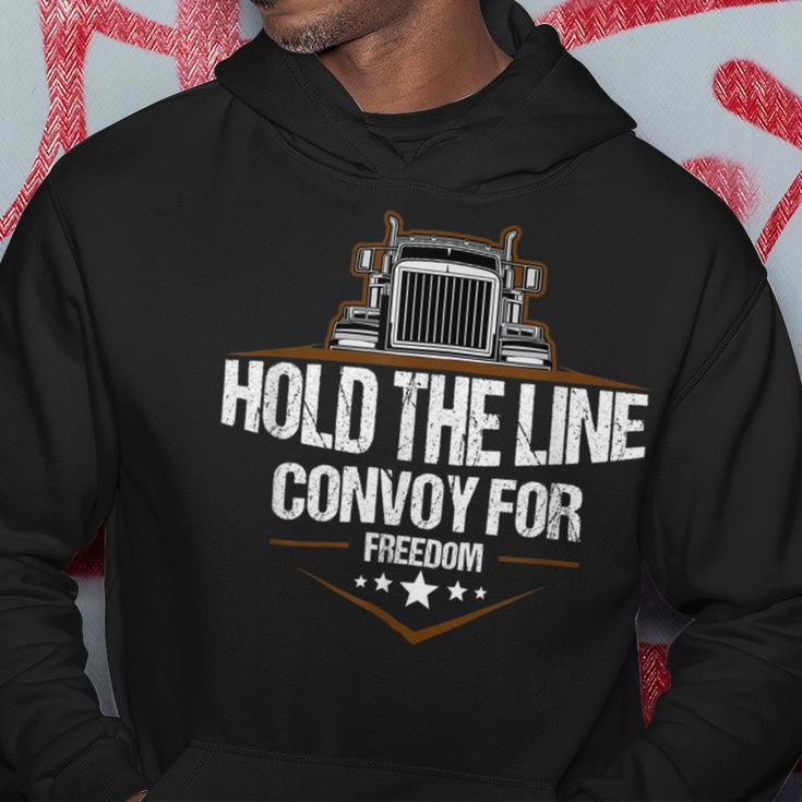 Trucker Trucker Hold The Line Convoy For Freedom Trucking Protest Hoodie Funny Gifts