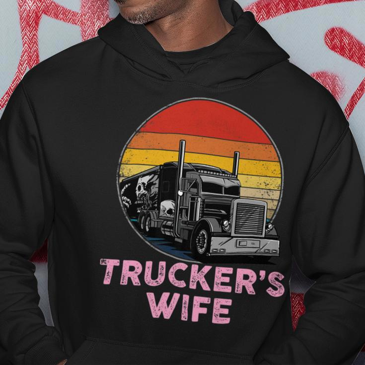 Trucker Truckers Wife Retro Truck Driver Hoodie Funny Gifts