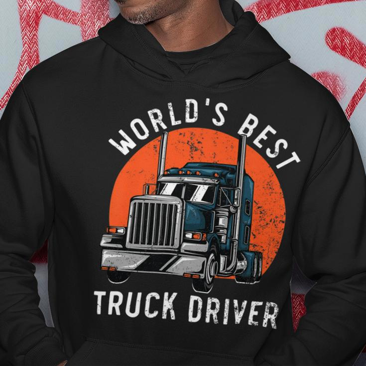 Trucker Worlds Best Truck Driver Trailer Truck Trucker Vehicle Hoodie Funny Gifts