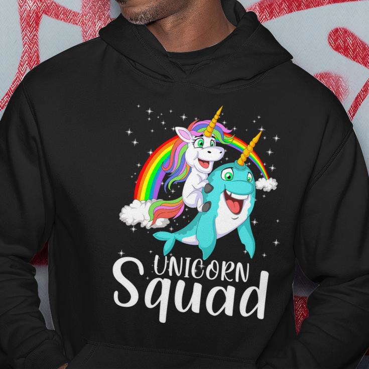 Unicorn Squad Magical Unicorn Riding Narwhal Hoodie Unique Gifts