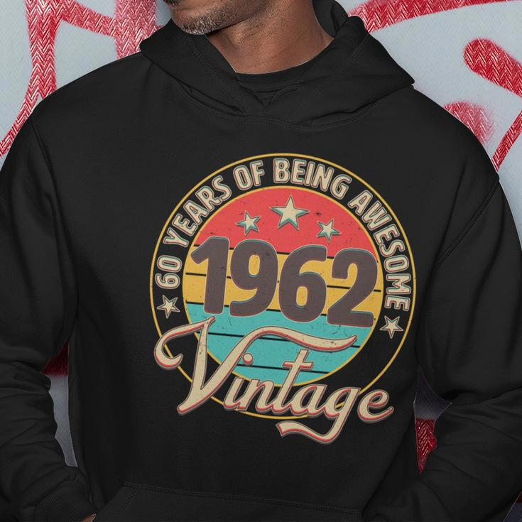 Vintage 1962 Birthday 60 Years Of Being Awesome Emblem Hoodie Unique Gifts