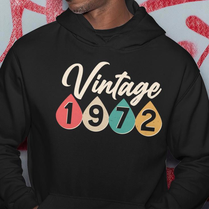 Vintage 1972 50Th Birthday Retro Teardrop Design Hoodie Unique Gifts