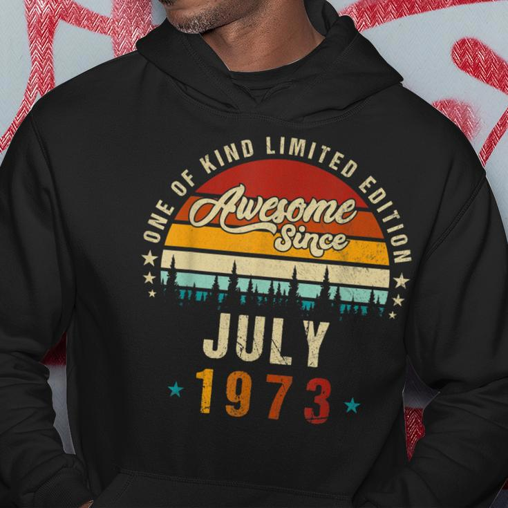 Vintage 49Th Birthday Awesome Since July 1973 Epic Legend Hoodie Funny Gifts