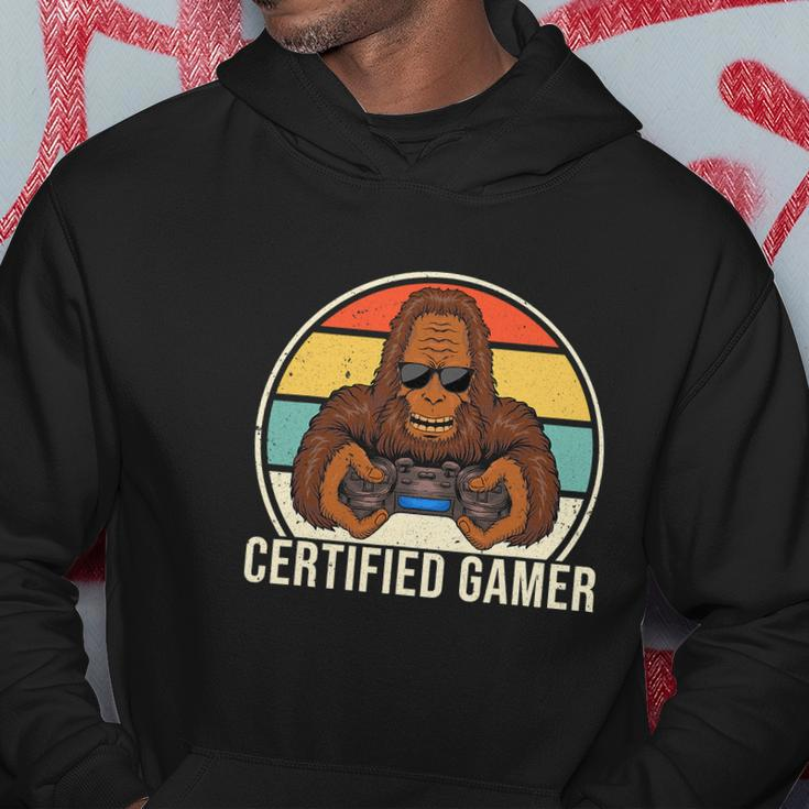 Vintage Certified Gamer Funny Retro Video Game Hoodie Unique Gifts