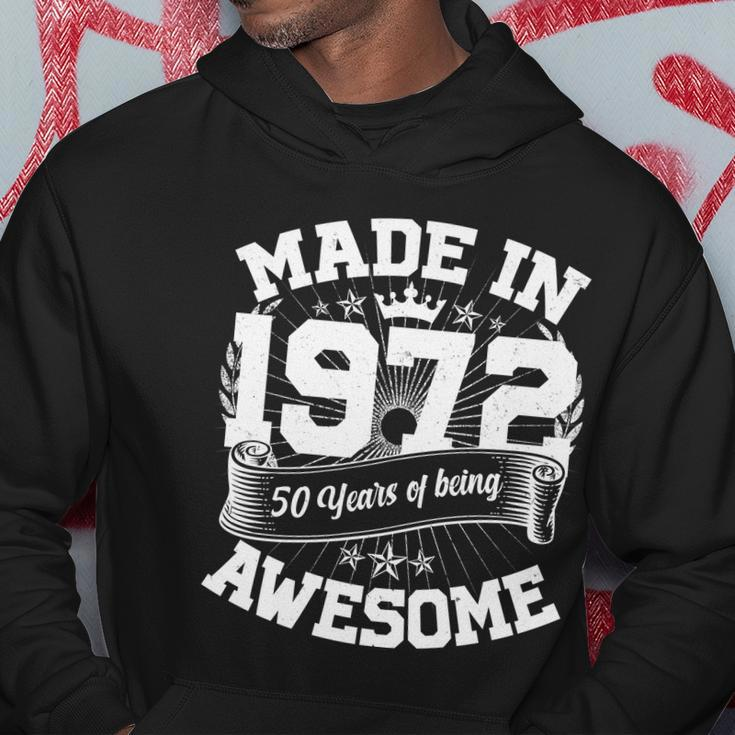 Vintage Crown Made In 1972 50 Years Of Being Awesome 50Th Birthday Hoodie Unique Gifts