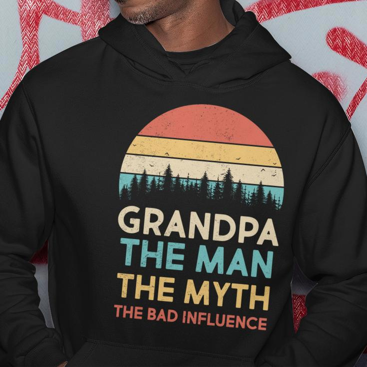 Vintage Grandpa Man Myth The Bad Influence Tshirt Hoodie Unique Gifts