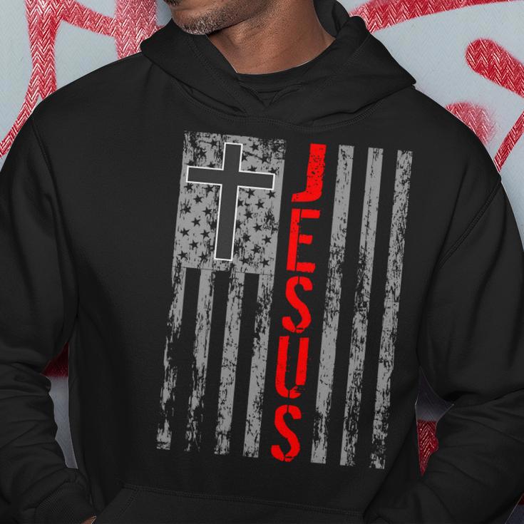 Vintage Jesus Usa American Flag Catholic Christion Cross Tshirt Hoodie Unique Gifts