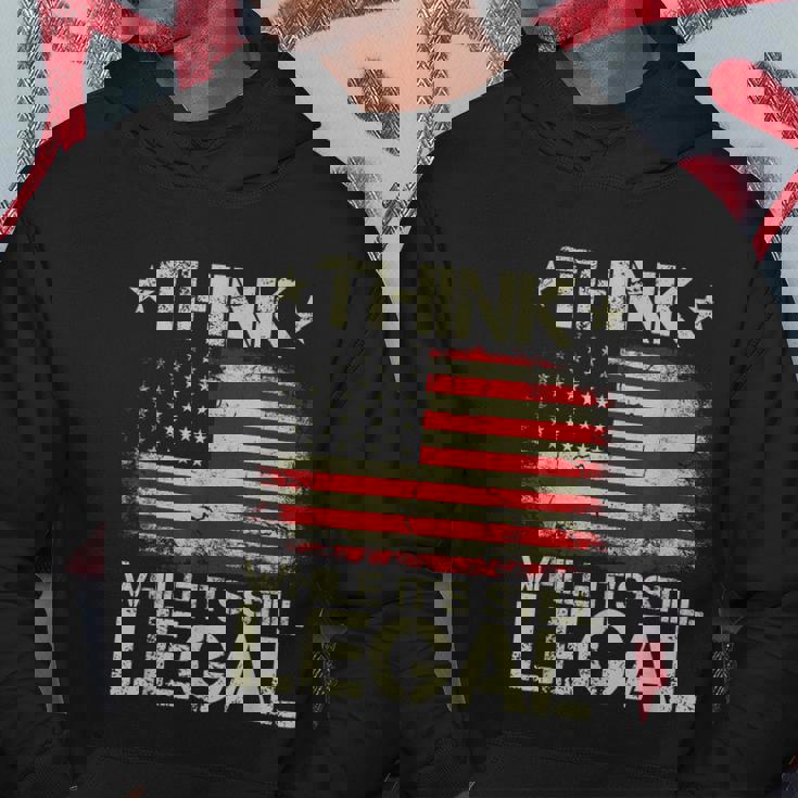 Vintage Old American Flag Think While Its Still Legal Hoodie Personalized Gifts