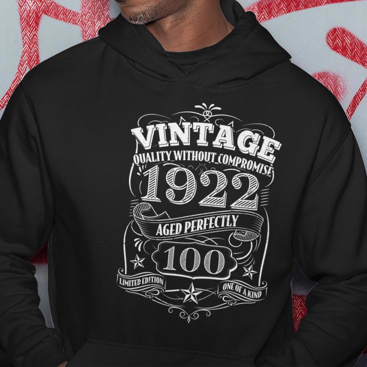 Vintage Quality Without Compromise 1922 Aged Perfectly 100Th Birthday Hoodie Unique Gifts