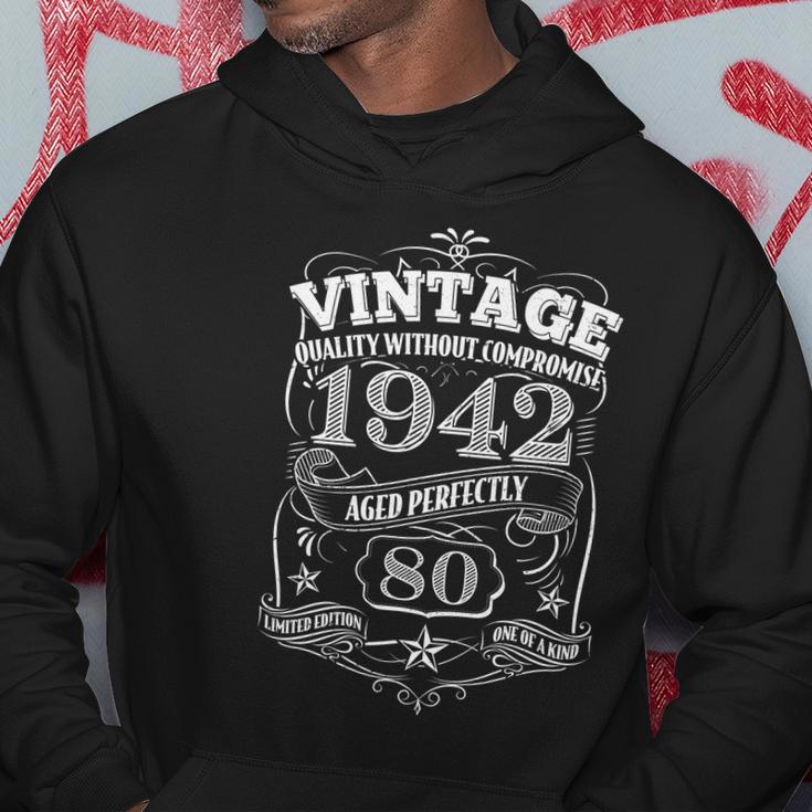 Vintage Quality Without Compromise 1942 Aged Perfectly 80Th Birthday Hoodie Unique Gifts