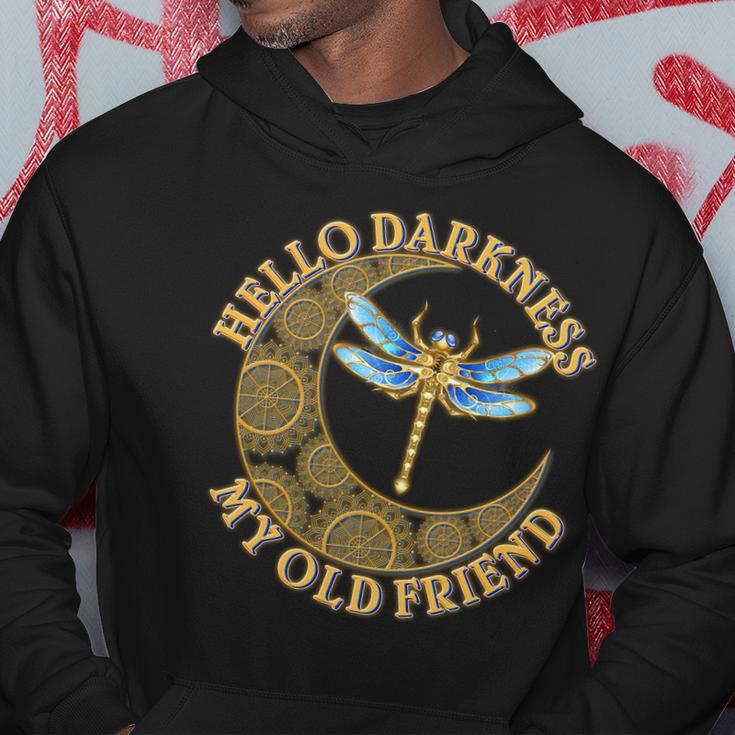 Vintage Steampunk Dragonfly Moon Hello Darkness My Old Friend Hoodie Unique Gifts