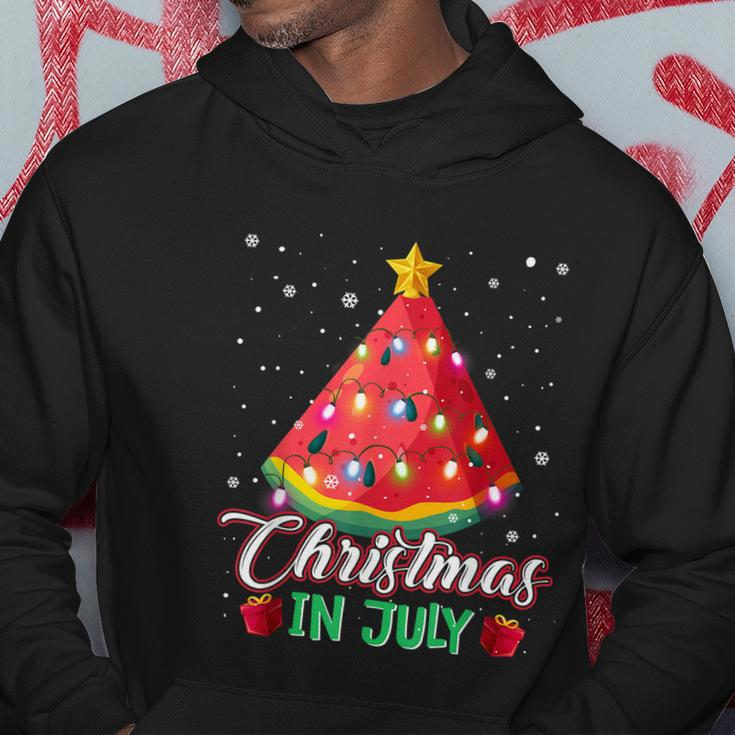 Watermelon Christmas Tree Christmas In July Summer Vacation Hoodie Unique Gifts