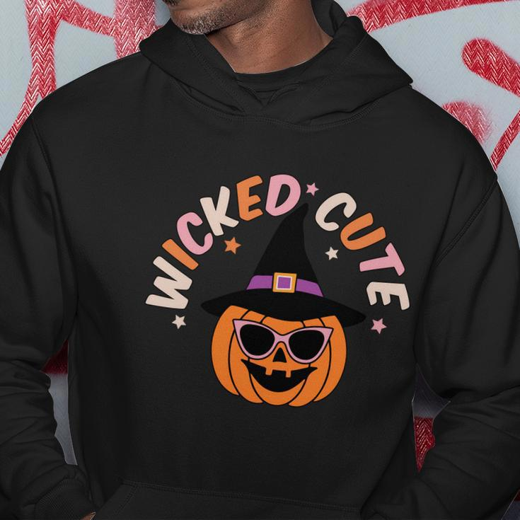 Wicked Cute Pumpkin Halloween Quote Graphic Design Printed Casual Daily Basic Hoodie Personalized Gifts