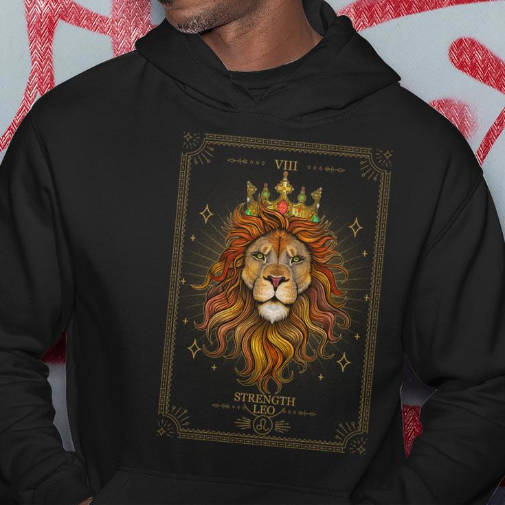 Zodiac Leo Lion Tarot Card Viii Strength Hoodie Unique Gifts