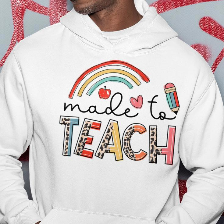 Rainbow Leopard Made To Teach Funny Teacher Back To School Hoodie Personalized Gifts