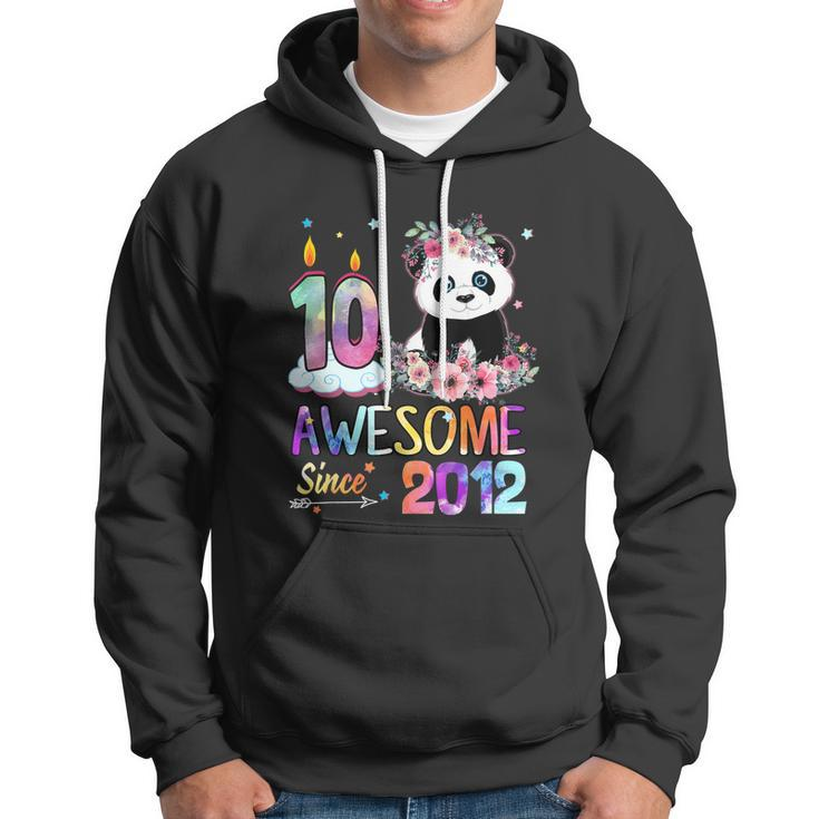 10 Years Old Awesome Since 2012 10Th Birthday Panda Unicorn Hoodie