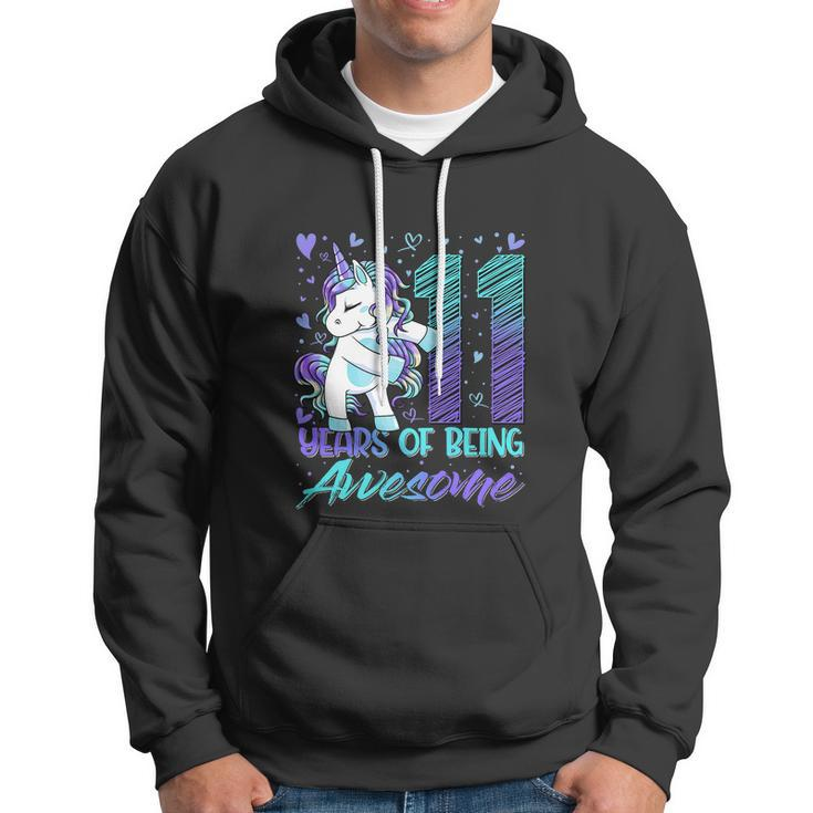 11Th Birthday 11 Year Old Girl Funny Flossing Unicorn Party Hoodie