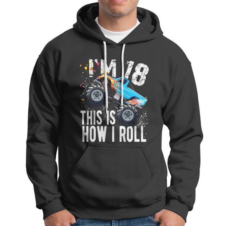 18 Year Old Gift Cool 18Th Birthday Boy Gift For Monster Truck Car Lovers Hoodie