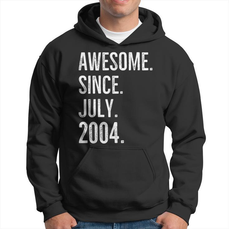18 Years Old Funny Awesome Since July 2004 18Th Birthday  Men Hoodie Graphic Print Hooded Sweatshirt