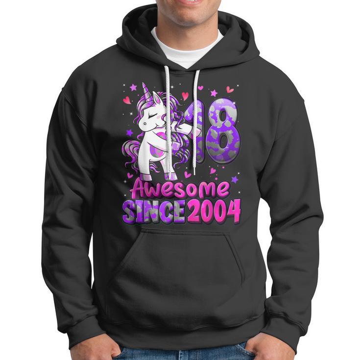 18 Years Old Unicorn Flossing 18Th Birthday Girl Unicorn Hoodie