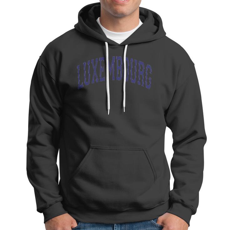 Luxembourg Varsity Style Navy Blue Text Hoodie