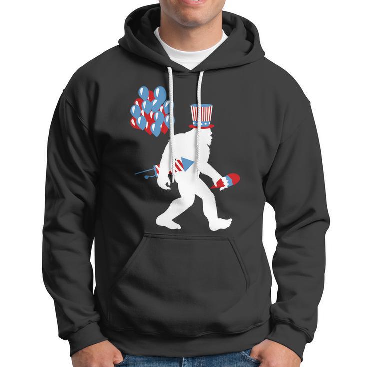 4Th Of July Bigfoot Baloons Firecracker Hoodie