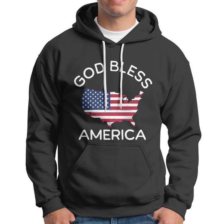 4Th Of July God Bless America Map Flag Patriotic Religious Gift Hoodie