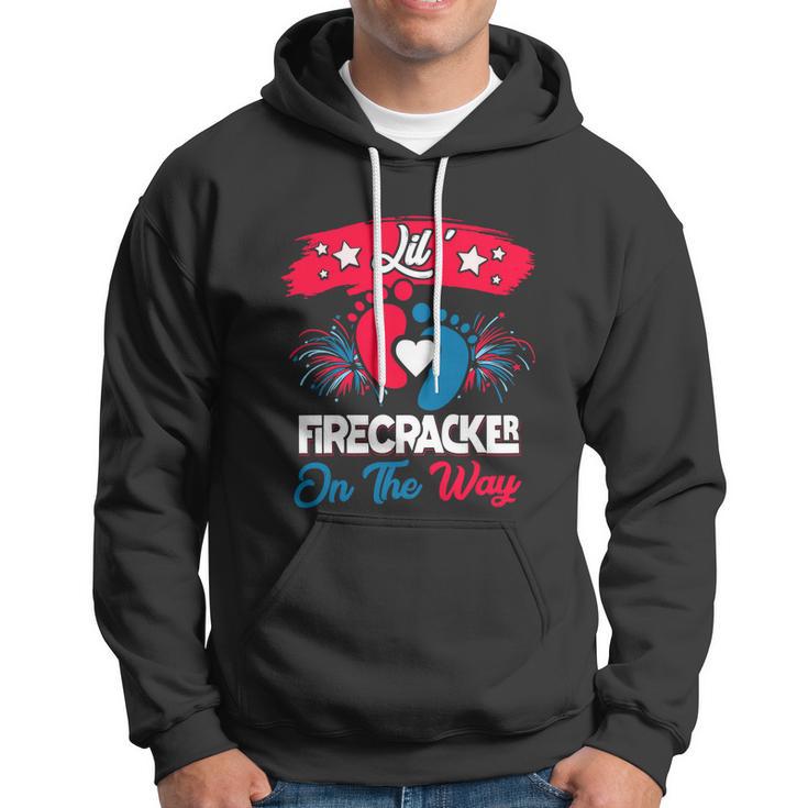 4Th Of July Pregnancy Patriotic Lil Firecracker On The Way Gift Hoodie