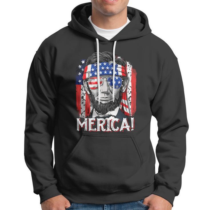 Abraham Lincoln 4Th Of July Merica Men Women American Flag Hoodie