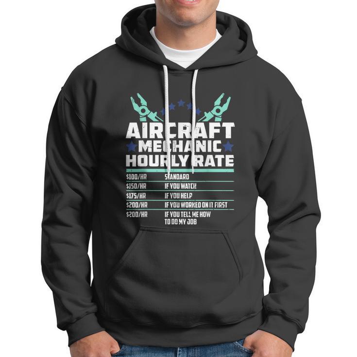 Aircraft Technician Hourly Rate Airplane Plane Mechanic Hoodie