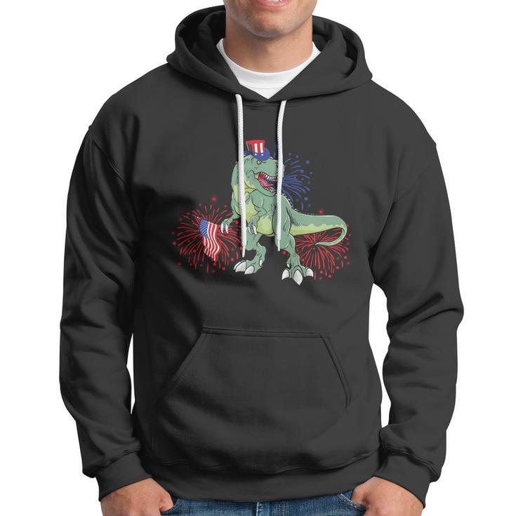 American Flag Dinosaur Plus Size Shirt For Men Women Family And Unisex Hoodie