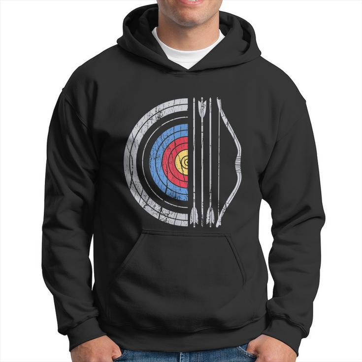 Archery Target Bow And Arrow Archer Retro Vintage Hoodie