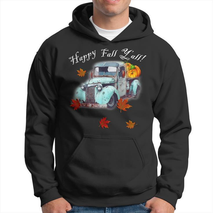 Autumn Quote Happy Fall Yall Cute Old Truck & Pumpkins Fall Men Hoodie