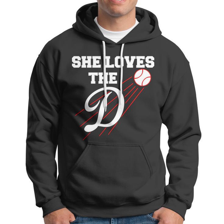 Baseball She Loves The D Los Angeles V2 Hoodie